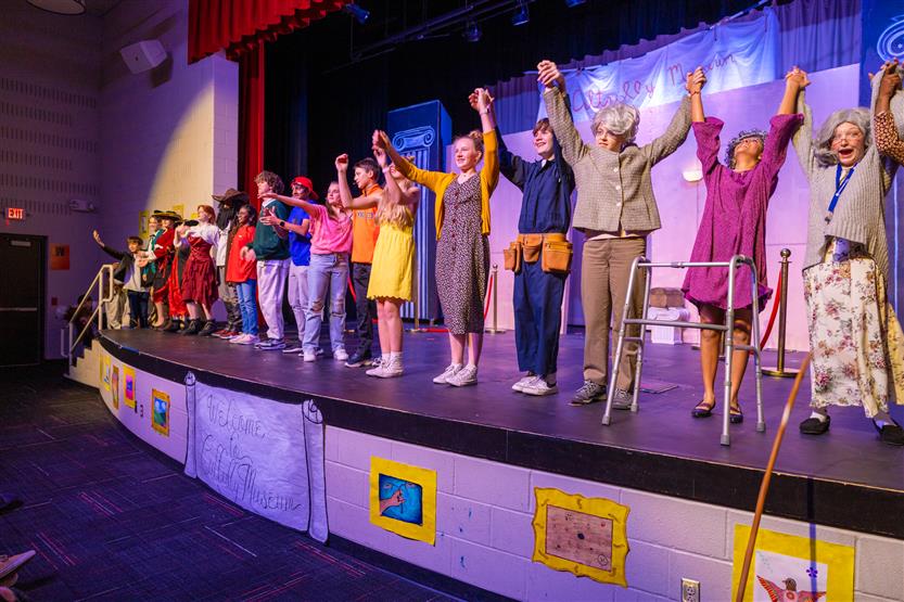 Woodland Middle students perform onstage